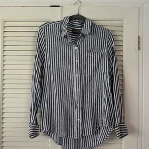 Button down striped women shirt size M